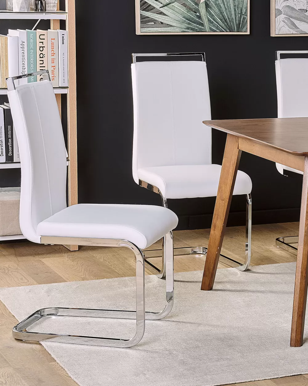 Beliani - Coppia da 2 Sedie Moderne in Pelle Sintetica Bianca, Design Accogliente - Collezione Greedin