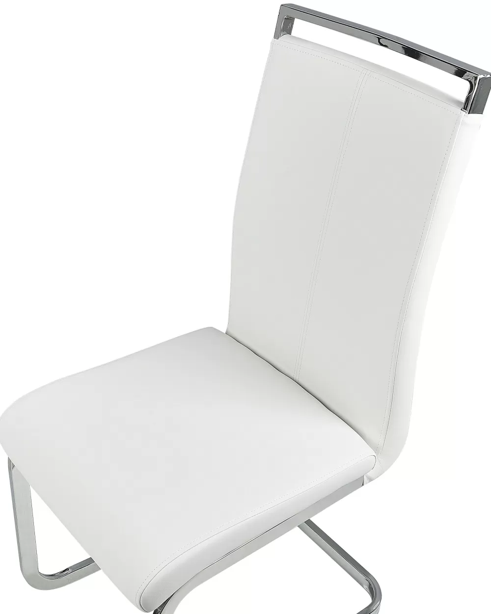 Beliani - Coppia da 2 Sedie Moderne in Pelle Sintetica Bianca, Design Accogliente - Collezione Greedin