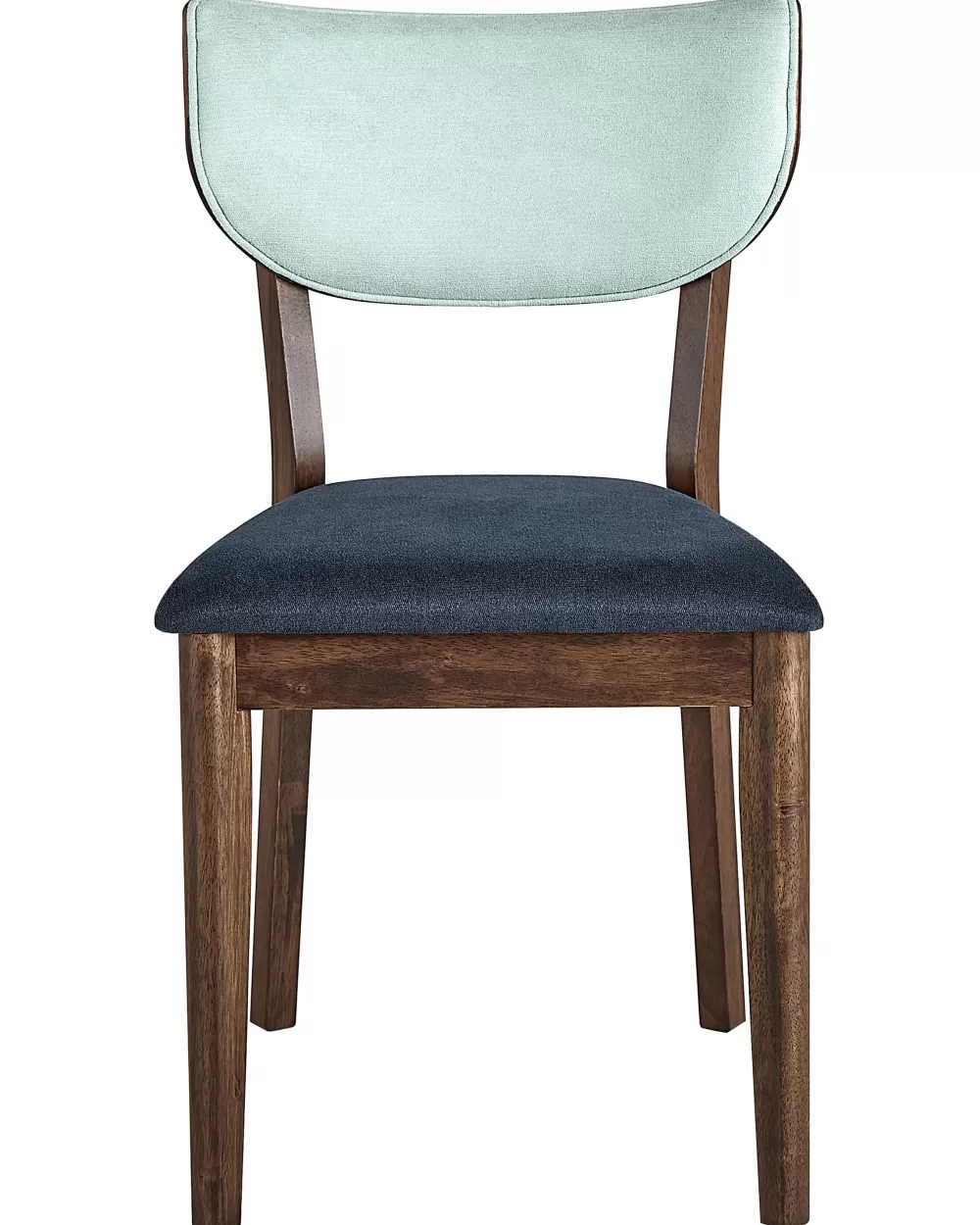 Beliani Design - Eleganti Sgabelli in Legno Massello e Gomma Naturale, Combinazione Blu Antracite/Noce Scuro - Coppia Moderna con Stile Scandinavo, Consegna Pronta per Soggiorno Contemporaneo