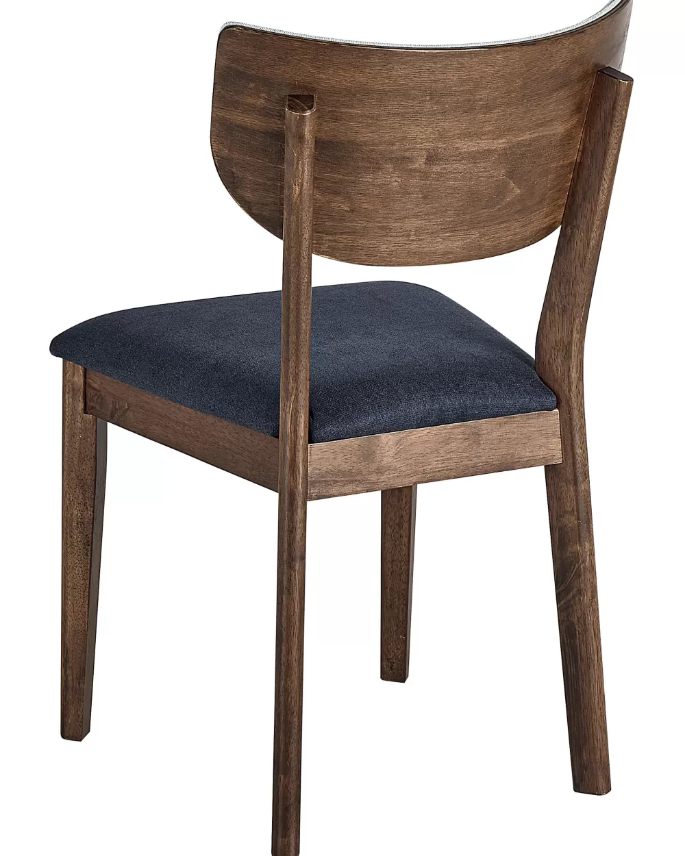 Beliani Design - Eleganti Sgabelli in Legno Massello e Gomma Naturale, Combinazione Blu Antracite/Noce Scuro - Coppia Moderna con Stile Scandinavo, Consegna Pronta per Soggiorno Contemporaneo