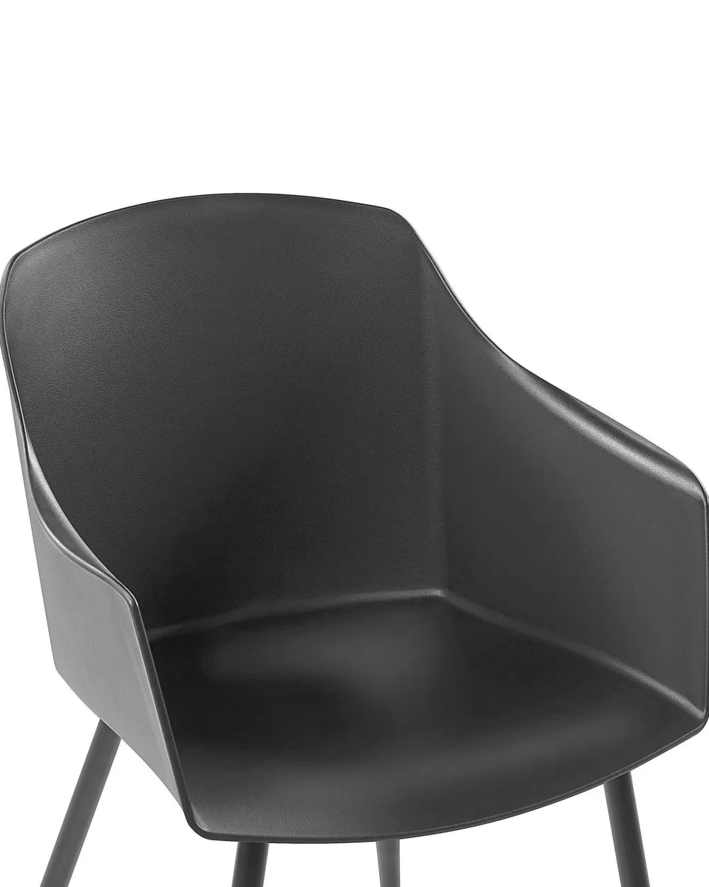 Beliani - Set di 2 Sedie Moderne Fonda in Plastica Rigida, Design Elegante, Colore Nero Opaco per Interni/Esterni