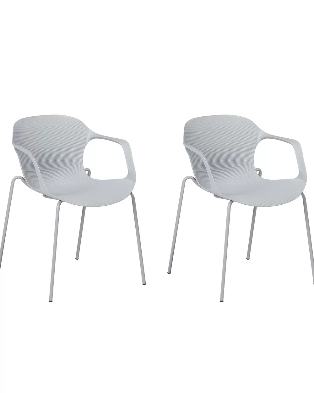 Beliani Sedie Moderne Elbert in Plastica Grigio Chiaro - Set da 2 Pezzi Comodi per Soggiorno