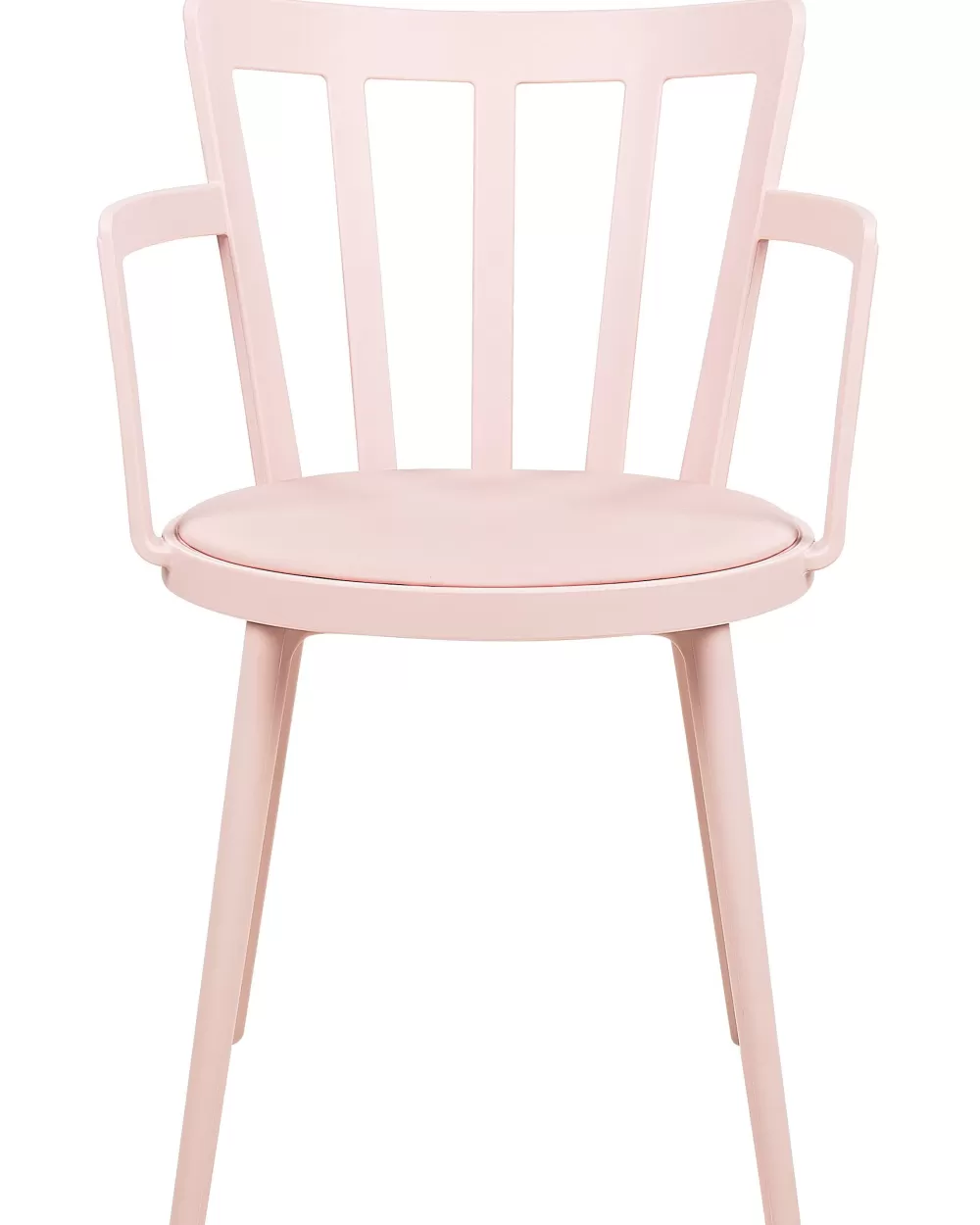 Beliani Set 4 Sedie Morill in Plastica Morbida Rosa Polvere, Design Accogliente e Moderno per Interni