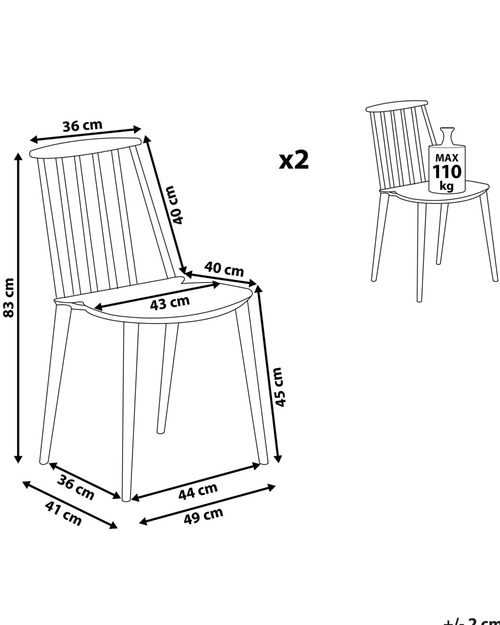 Beliani: Coppia di Sedie Moderne in Plastica Bianca - Design Ventnor per Interni/Esterni