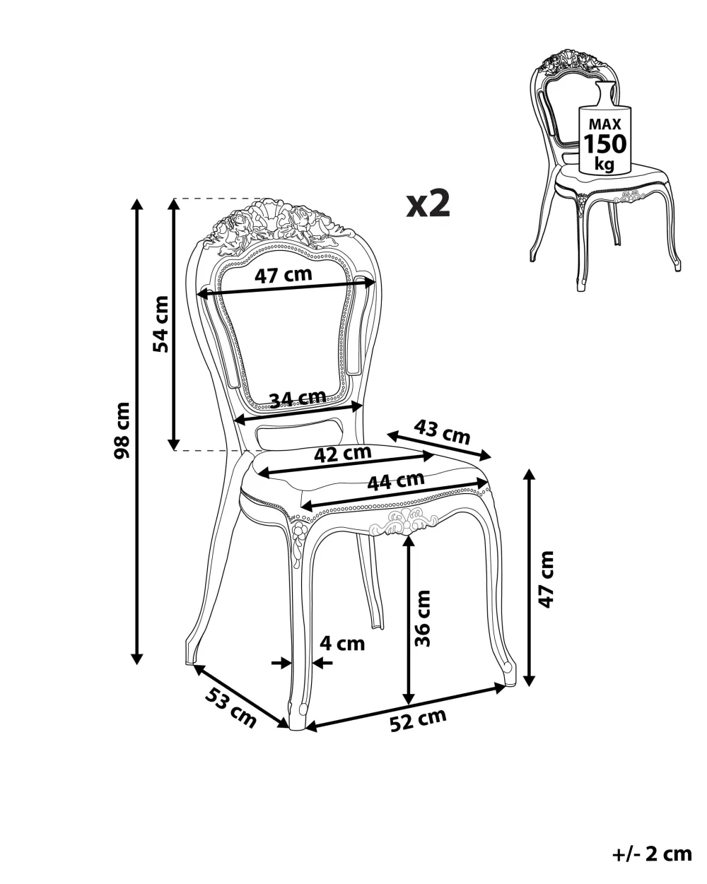 Set di 2 Sedie Vermont Bianche in Plastica Rigenerata - Design Contemporaneo Beliani