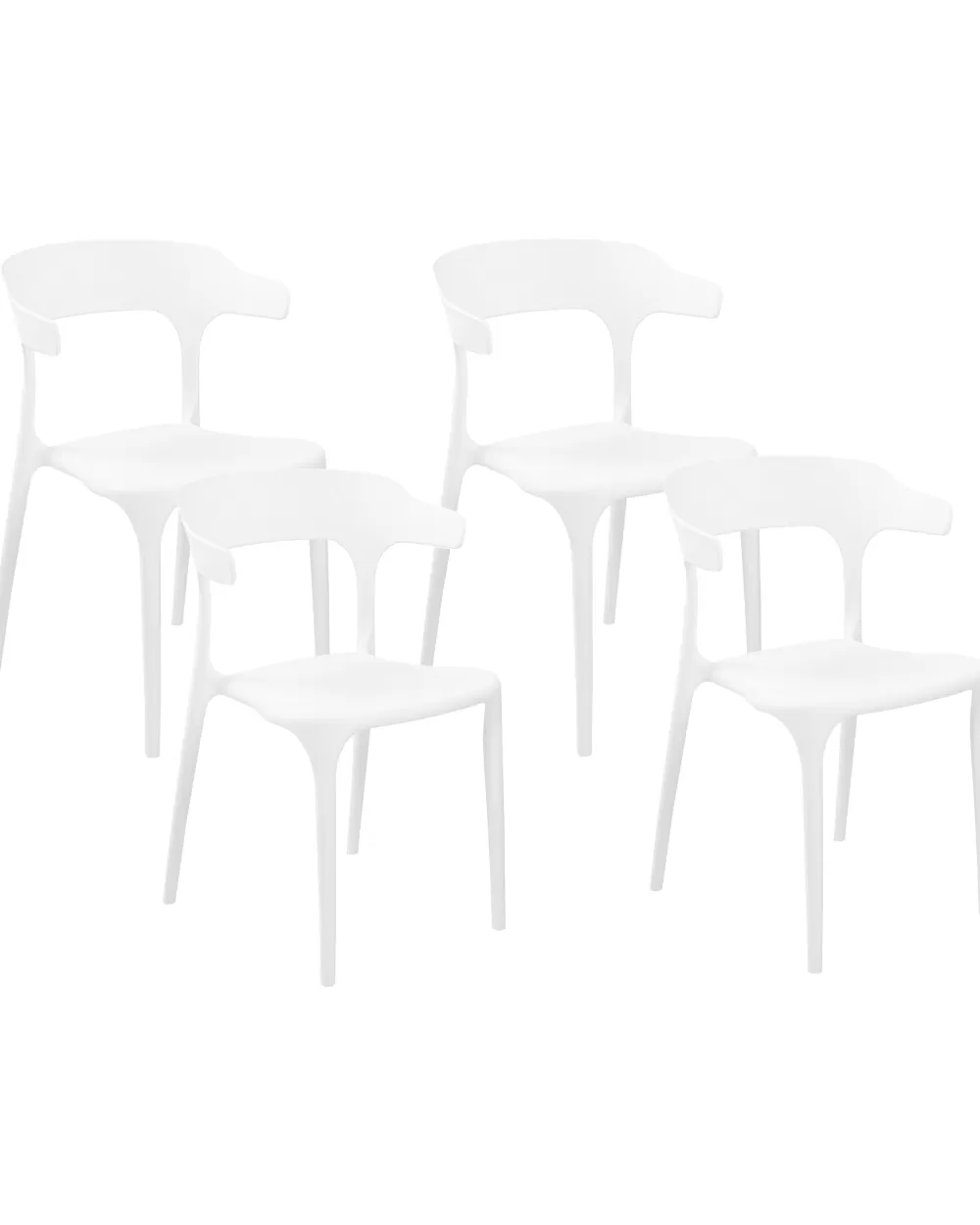 Beliani - Sedie Moderne in Plastica, Set da 4 Bianco Gubbio