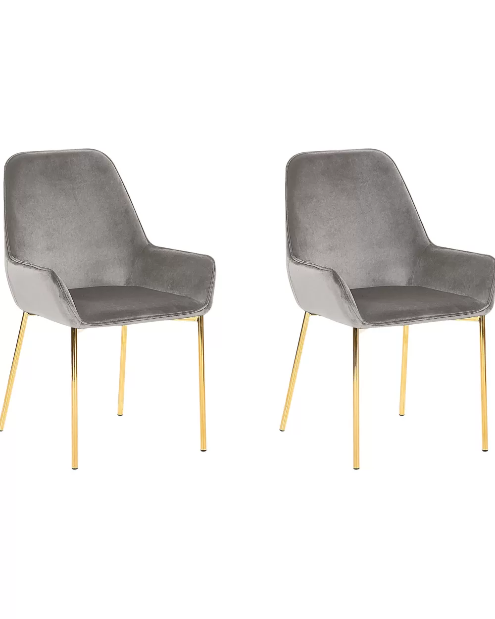 Beliani - Coppia di Poltrone Loverna in Velluto Grigio Morbido, Design Moderno con Rivestimento Opaco per Salotto