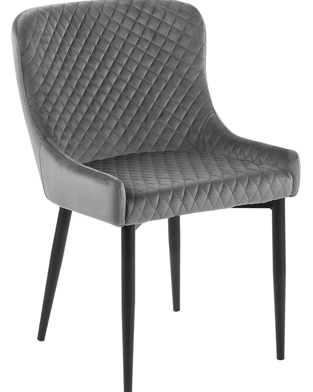 Eleganti Sedie Beliani in Velluto Grigio - Coppia da 2, Modello Solano