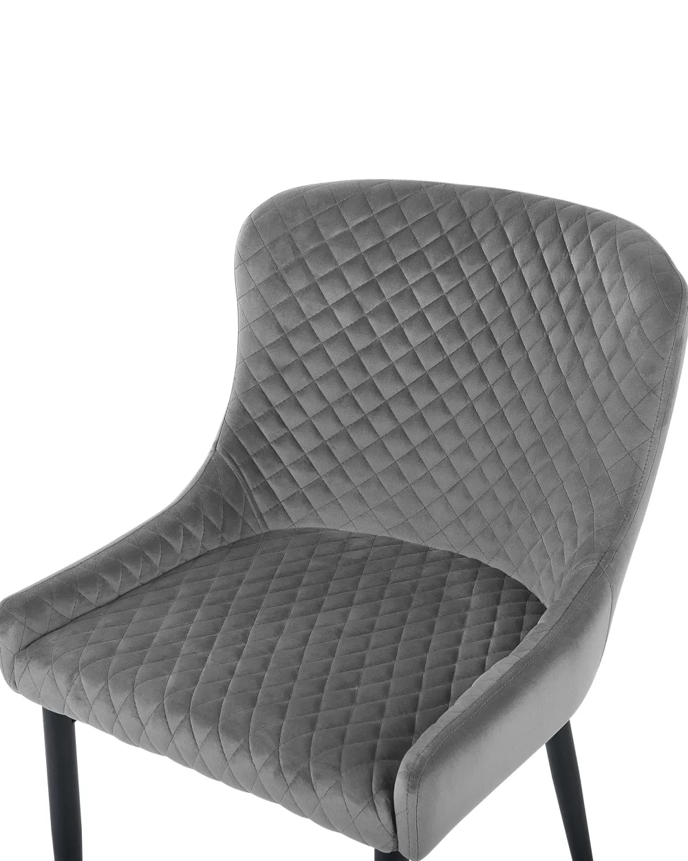 Eleganti Sedie Beliani in Velluto Grigio - Coppia da 2, Modello Solano