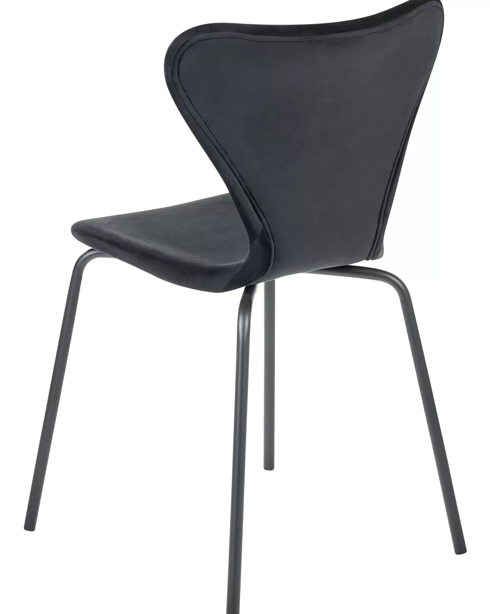 Beliani Boonville: Set di 2 Sedie Rivestite in Velluto Opaco - Design Moderno in Nero Antracite