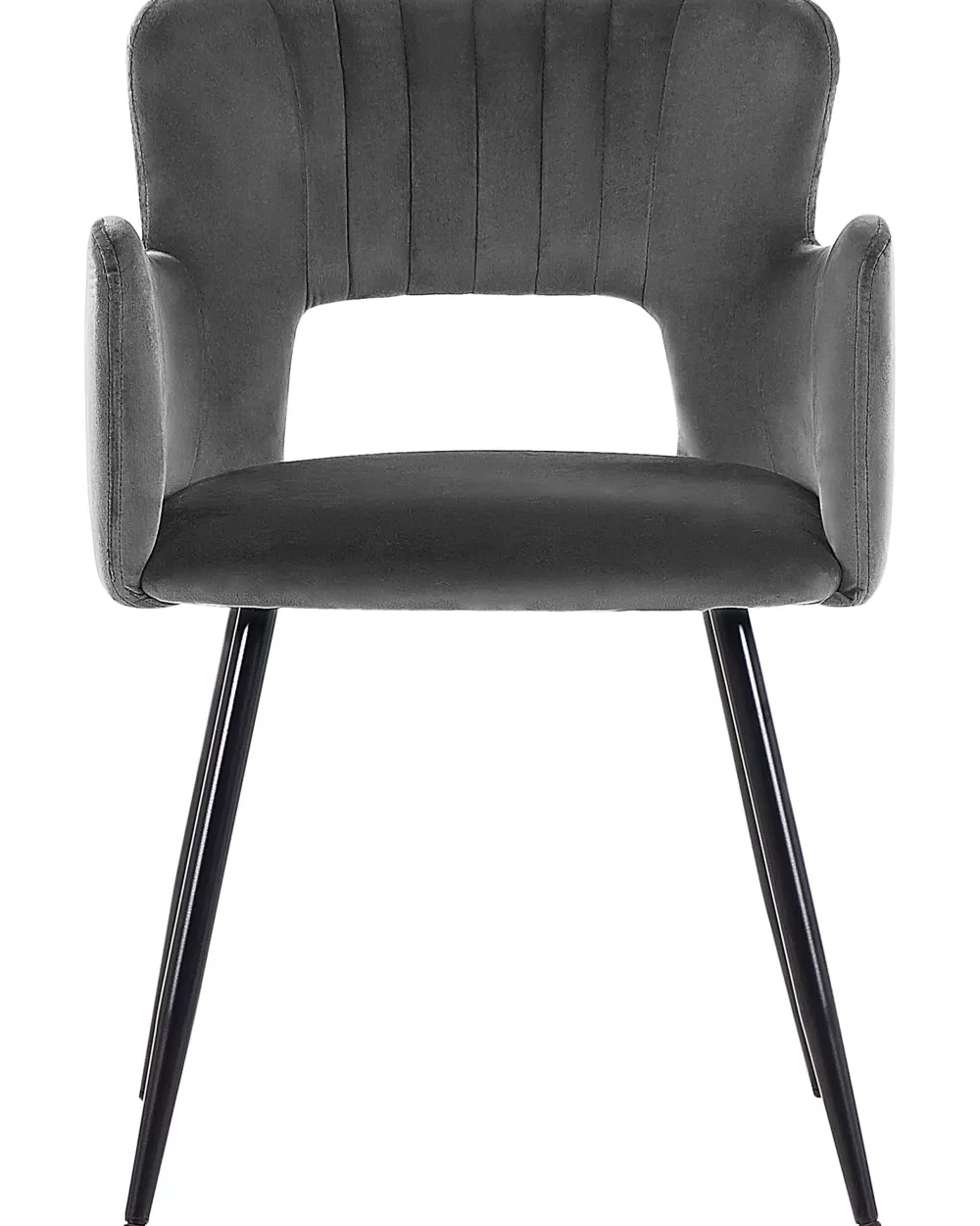 Beliani Sedie Eleganti in Velluto Grigio Scuro, Coppia da 2 - Design Moderno Sanilac per Soggiorno