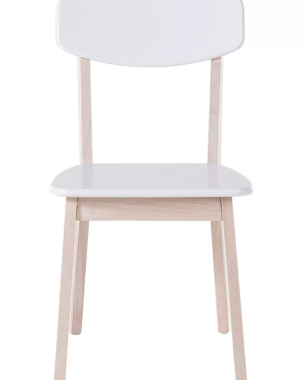 Due comode sedie in legno chiaro stile Santos - Bianco naturale - Set da 2 Beliani