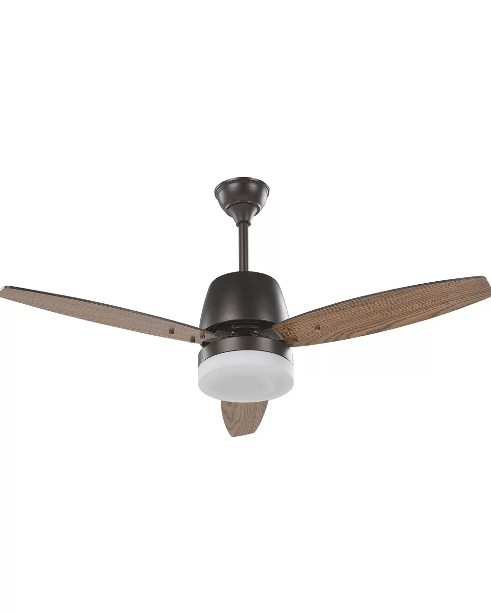 Beliani - Lampada Ventilatore Elegante in Legno Scuro e Metallo Nero, Design Moderno per Interni
