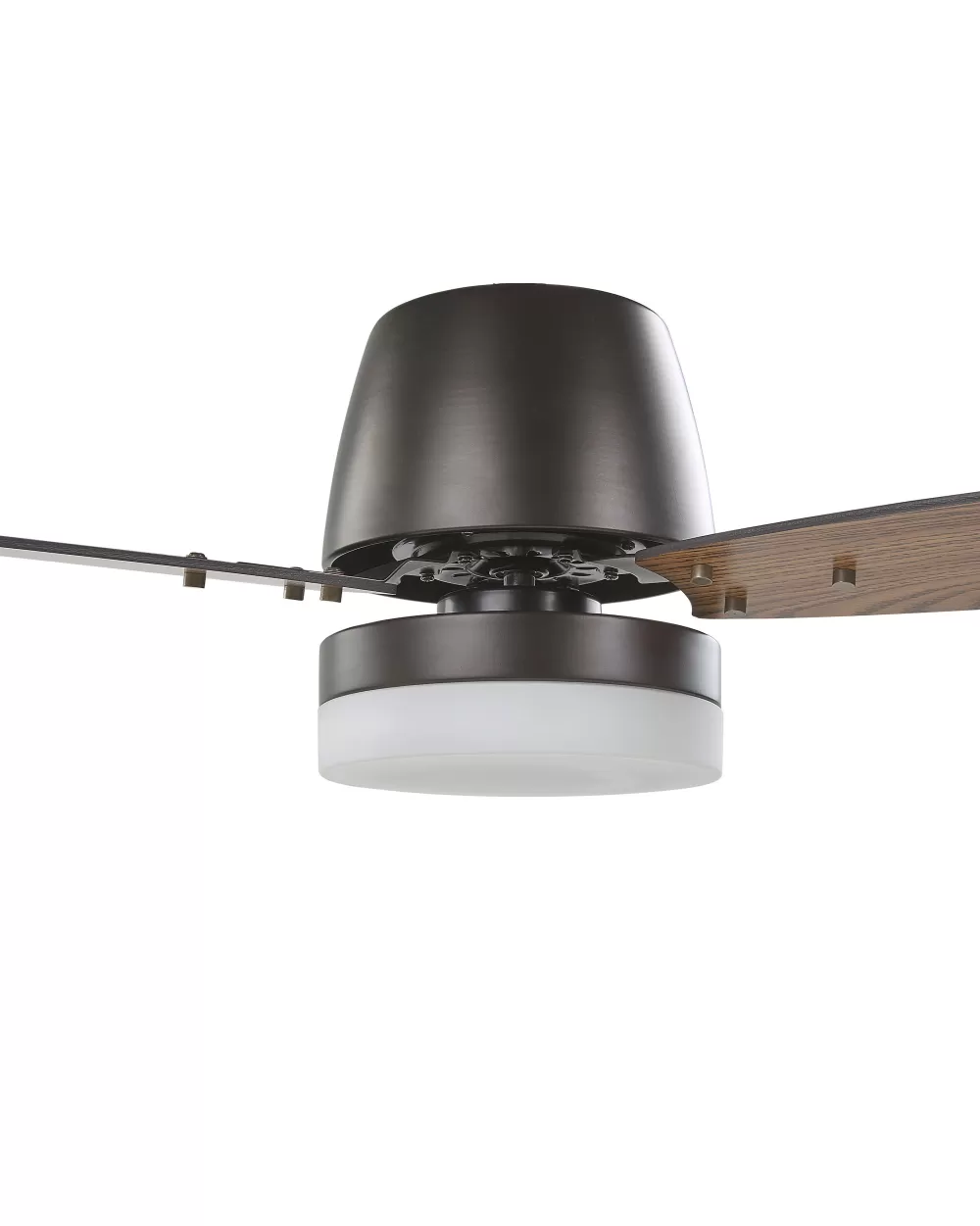 Beliani - Lampada Ventilatore Elegante in Legno Scuro e Metallo Nero, Design Moderno per Interni