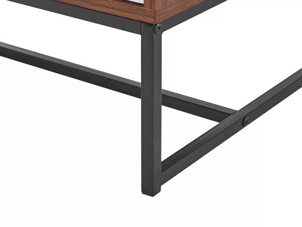 Beliani - Mobile TV Moderno con Ante e Ripiani, Design in Legno Scuro e Bianco Nueva - Soluzione di Stoccaggio Compatta per Soggiorno