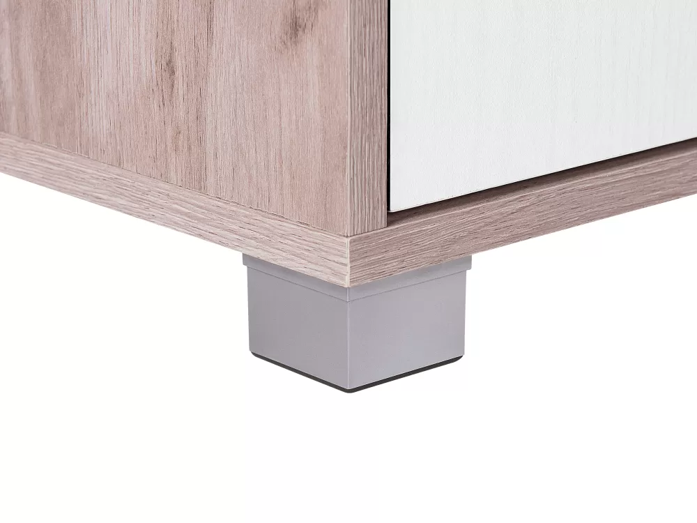 Modulo TV Lincoln: Mobile Moderno con 2 Ante e 2 Ripiani in Legno Chiaro e Bianco - Design Funzionale Beliani