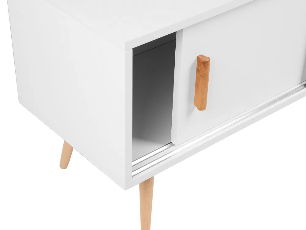 Beliani Mobile TV Pensile a 3 Ante - Design Indiana in Bianco Candido con Sconto Esclusivo
