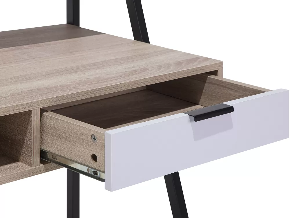 Set Scrivania Beliani 2 Elementi Moderno - Design Leggero in Legno Chiaro e Nero, Ideale per Ufficio Compatto | Opzioni Foster e Calvin con Stile Minimalista