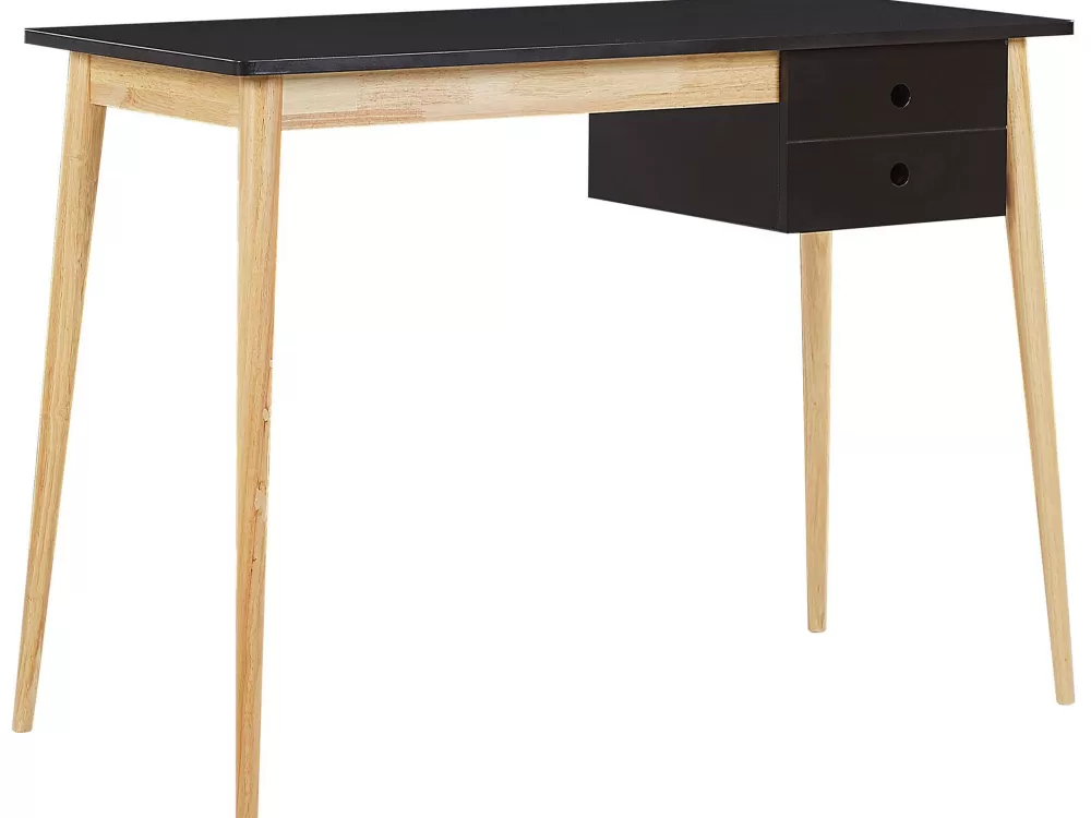 Tavolino moderno con doppio cassetto in legno scuro/chiaro, 106x48 cm - Design Beliani Ebeme