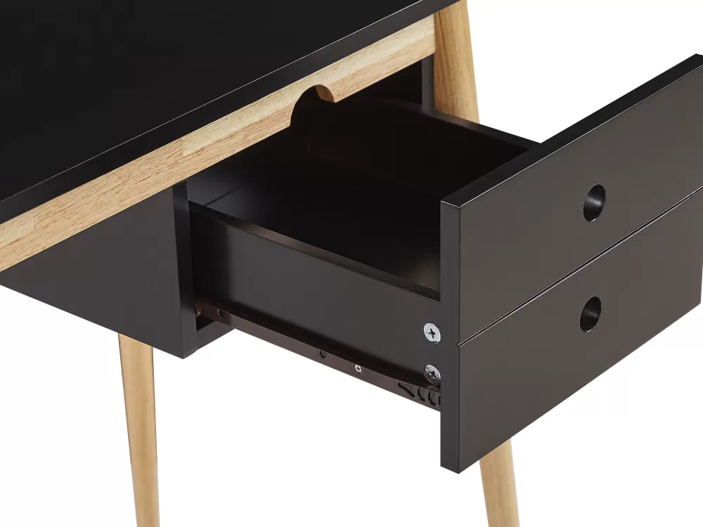 Tavolino moderno con doppio cassetto in legno scuro/chiaro, 106x48 cm - Design Beliani Ebeme