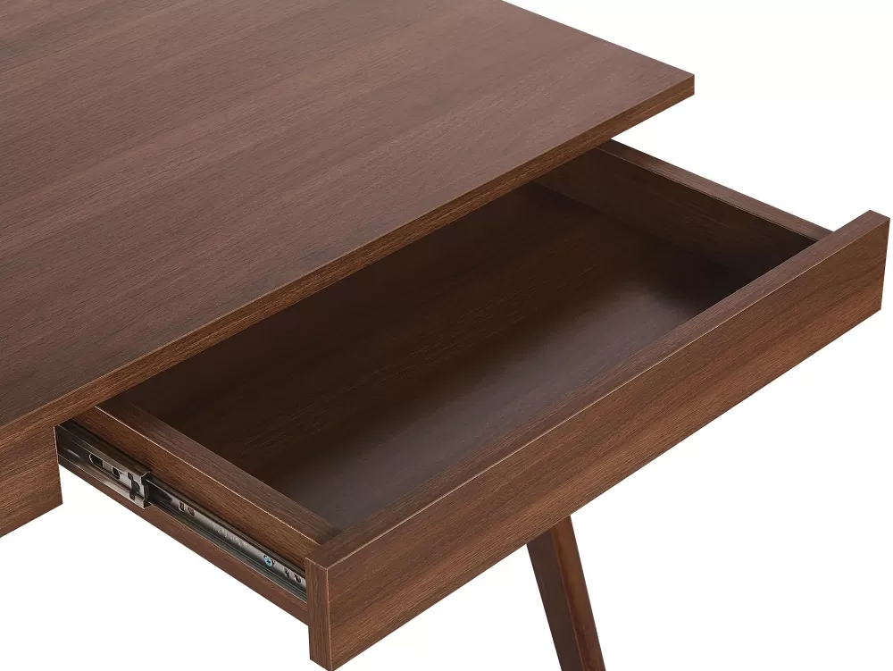 Scrivania Elegante per Bambini Beliani con 2 Ante, Legno Scuro Resistente - 120x70 cm Ideale per Studio e Giochi