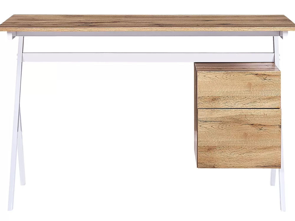 Scrivania Moderna Ashland per Camera dei Bambini - Mobile con Cassetti e Design Compatto 120x60 cm, Legno Chiaro e Bianco | Soluzione Funzionale Beliani per Organizzazione Spazi Junior