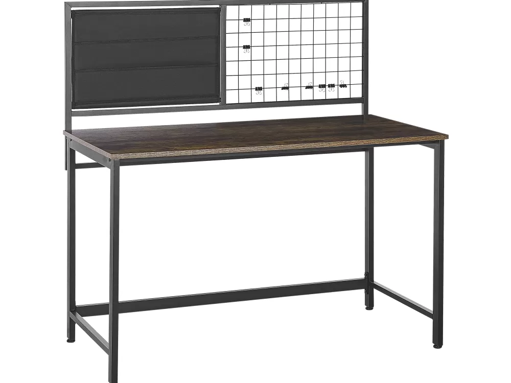 Beliani - Scrivania moderna con lavagna memo integrata per cameretta, struttura in legno scuro/nero, dimensioni 118x60 cm - Modello Vince
