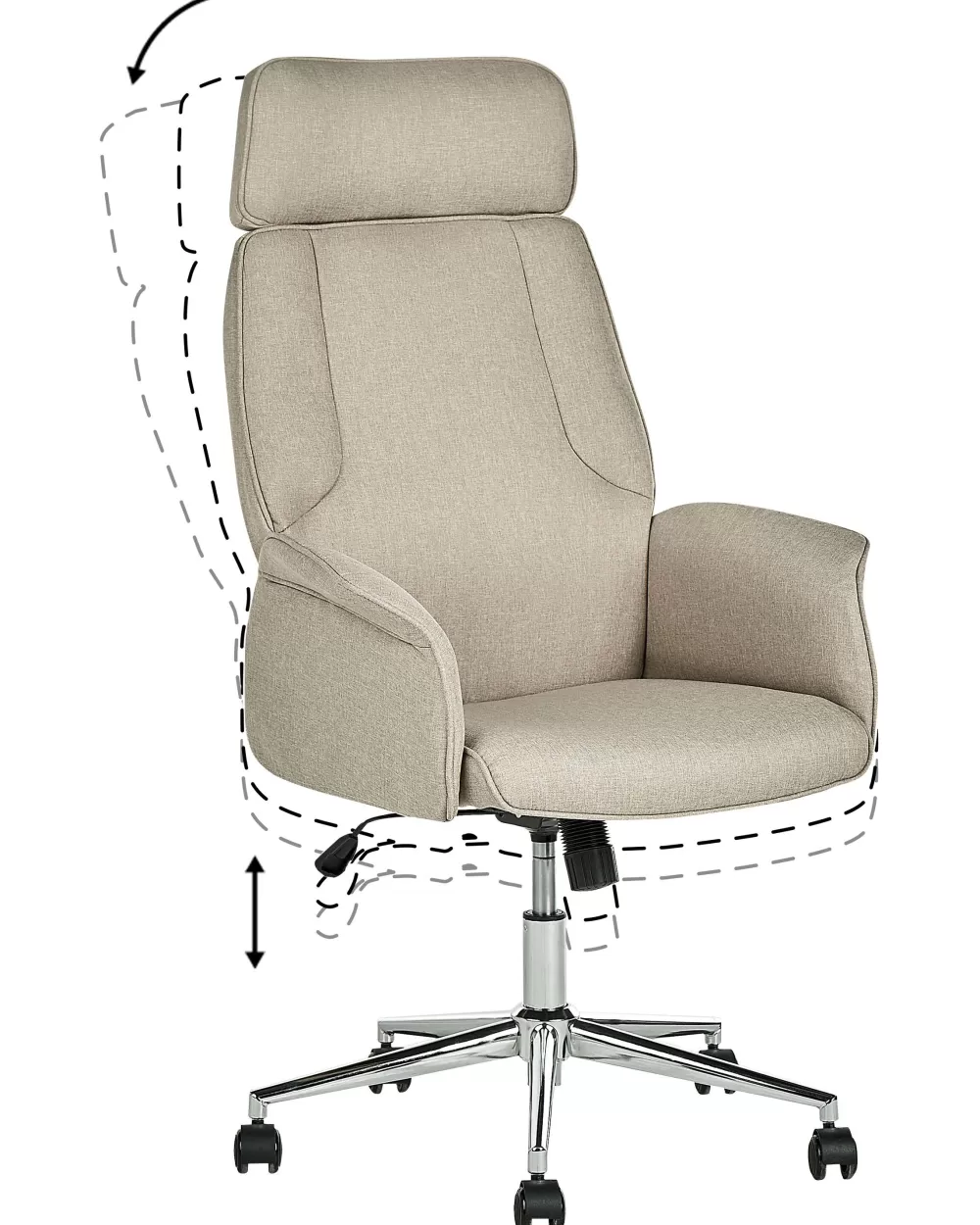 Beliani Sedia da Ufficio Confortevole in Tessuto Beige - Design Moderno Pilot 

（：，