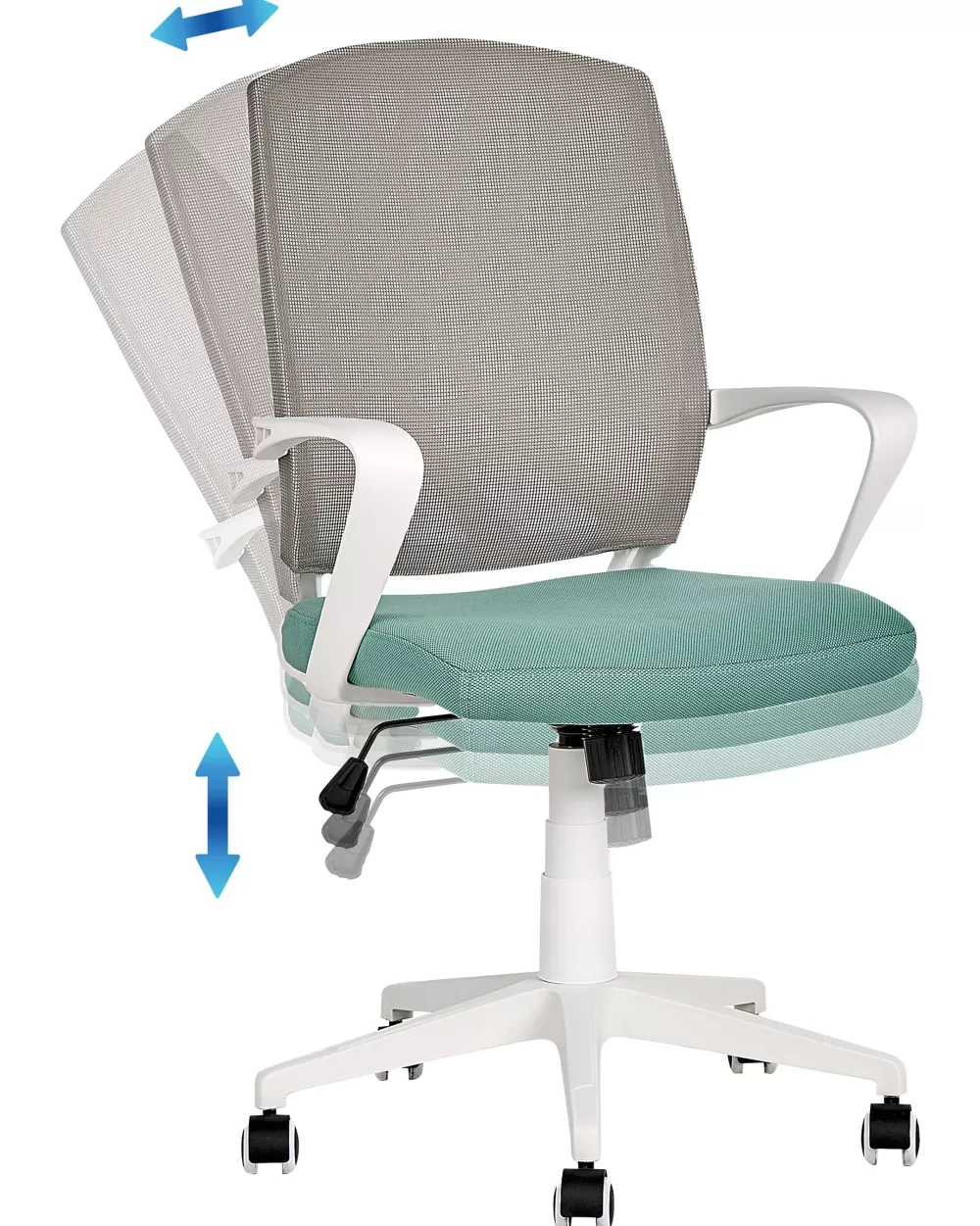 Beliani Sedia Moderna in Tessuto Grigio e Blu Bonny - Design Accattivante per Interni