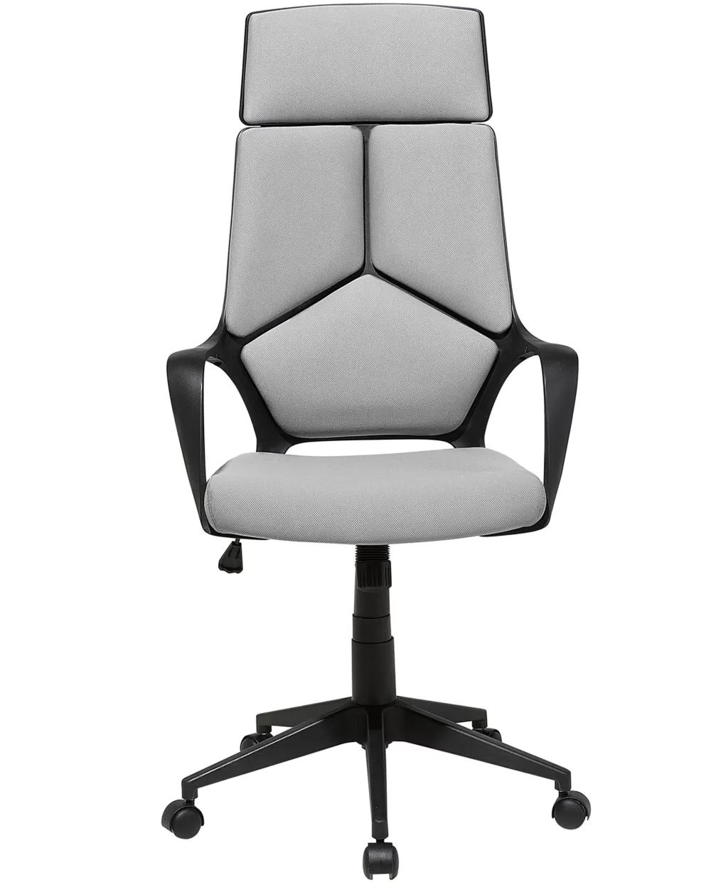 Beliani Sedia Imbottita in Tessuto Morbido - Design Elegante Grigio Chiaro e Nero, Confortevole per il Tuo Relax