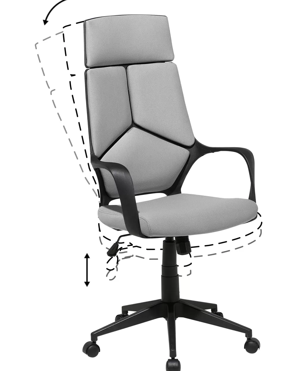 Beliani Sedia Imbottita in Tessuto Morbido - Design Elegante Grigio Chiaro e Nero, Confortevole per il Tuo Relax