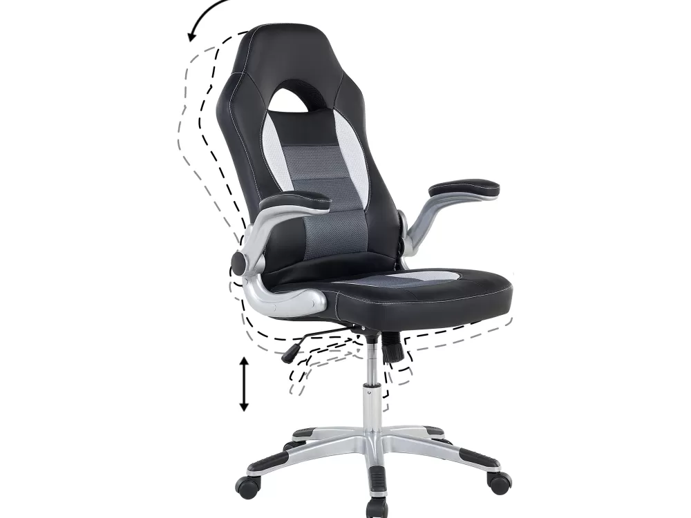 Poltrona Office Dean in Ecopelle Nero per Ragazzi - Design Ergonomico Beliani