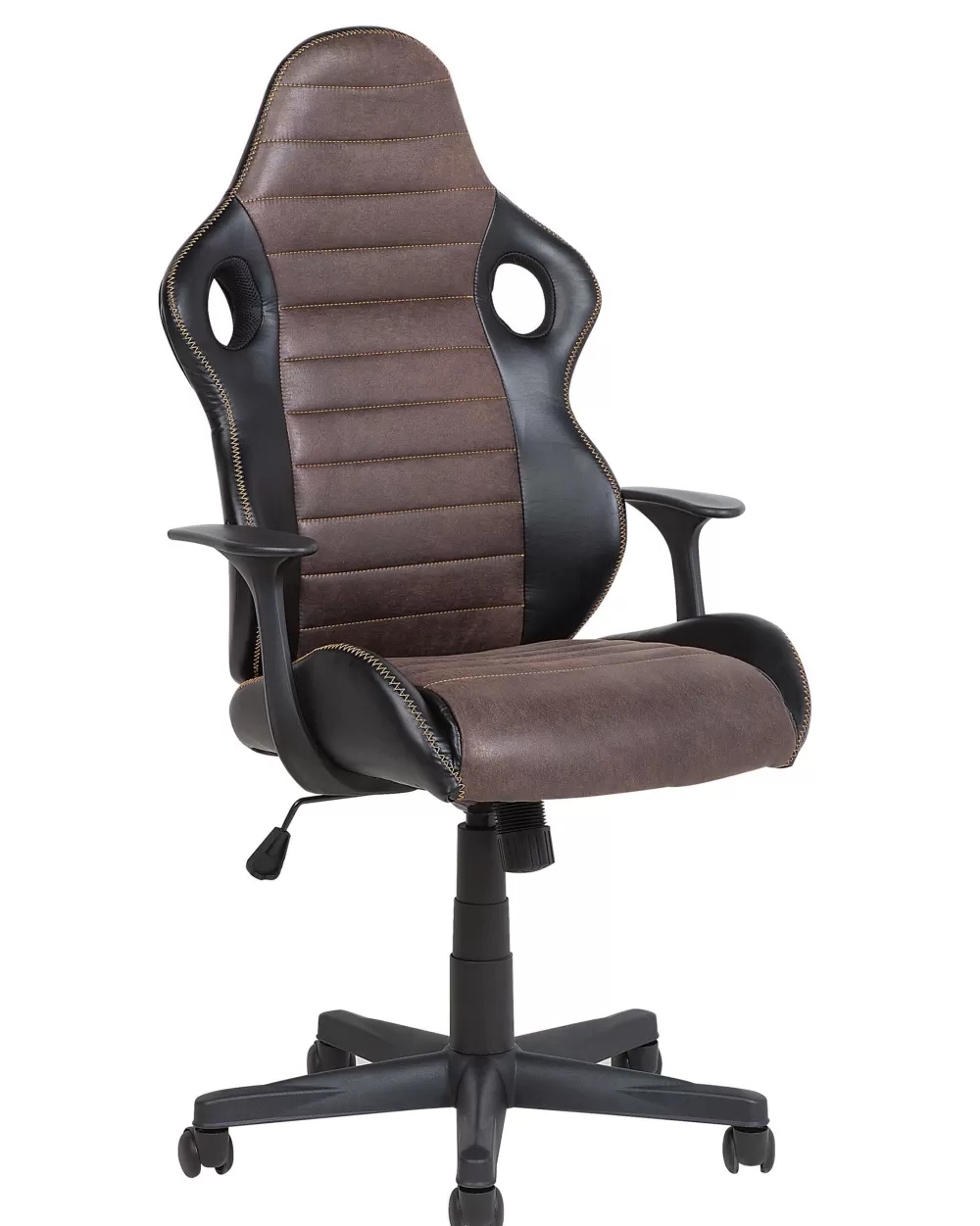 Beliani: Sedia Suprema in Ecopelle con Schienalto, Design Moderno - Nero/Marrone