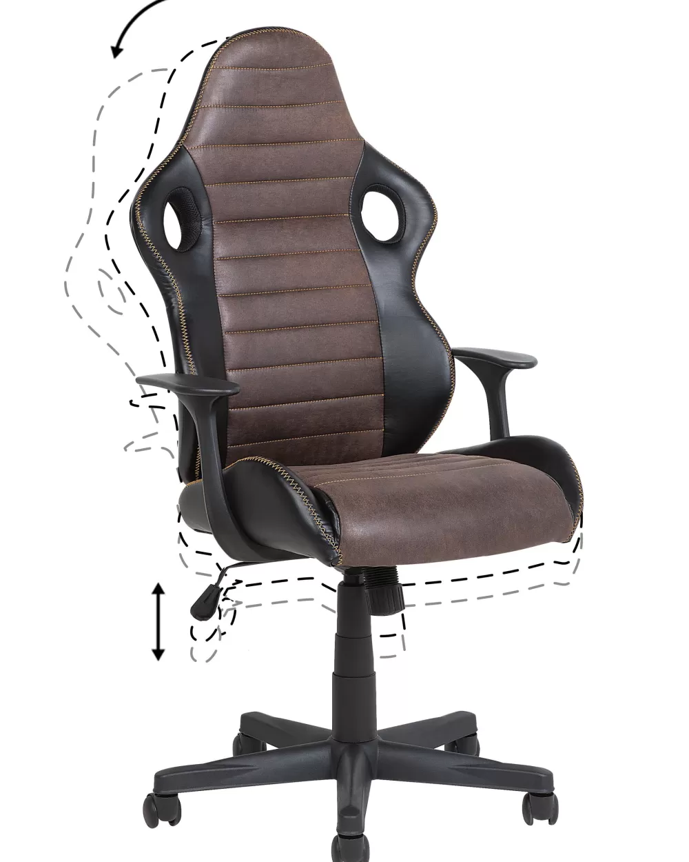 Beliani: Sedia Suprema in Ecopelle con Schienalto, Design Moderno - Nero/Marrone
