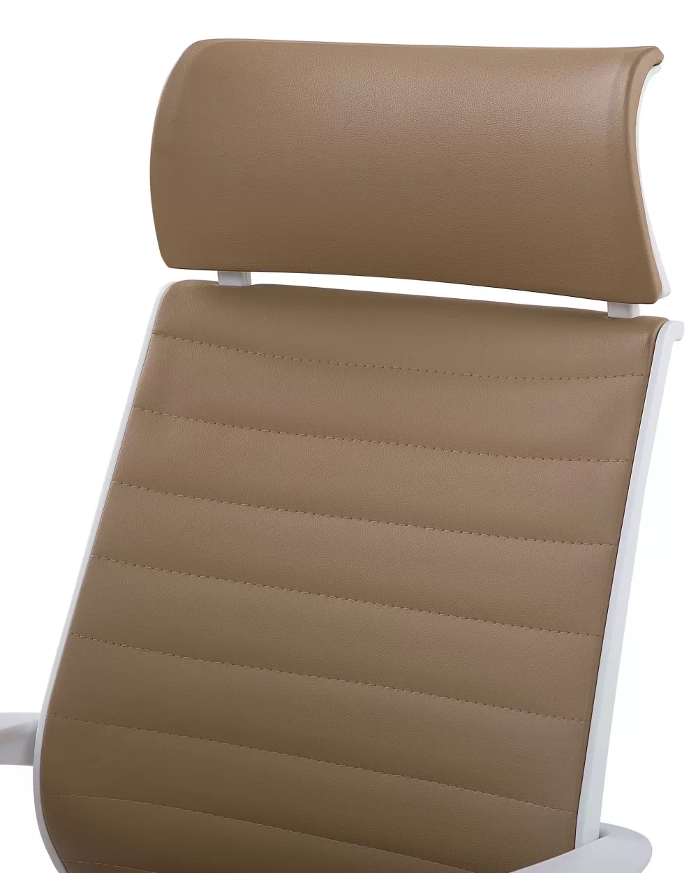 Beliani Sedia a Dondolo Moderna in Ecopelle Beige Chiaro, Confortevole Design per Interni - Modello Leader