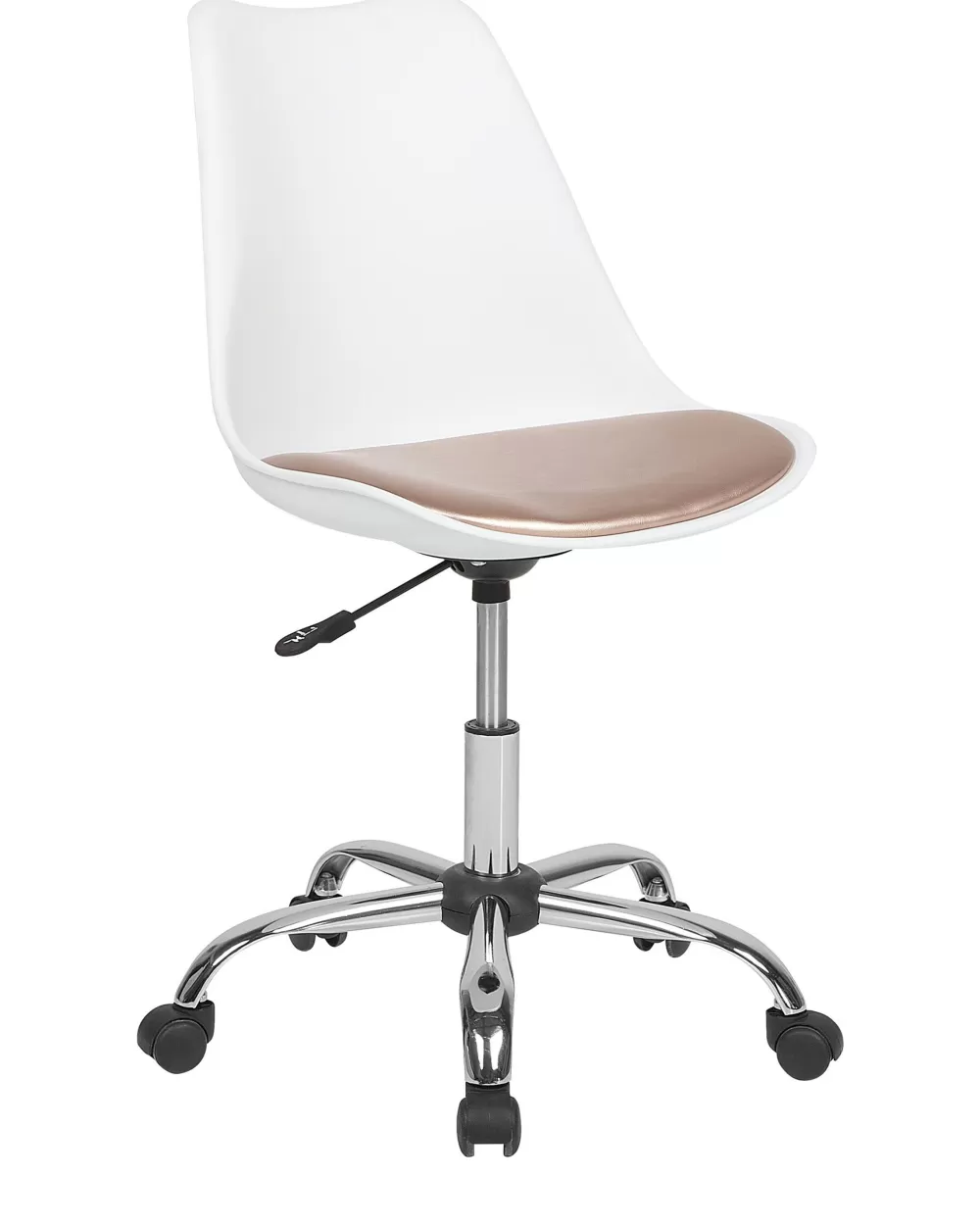 Beliani Sedia Moderna in Plastica - Design Contemporaneo Dakota II Bianco e Rosa Oro