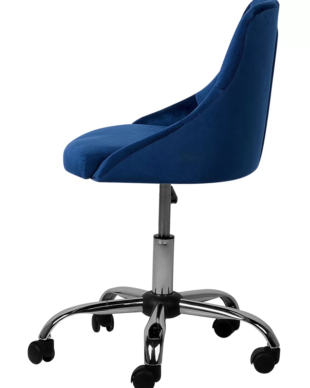 Beliani Poltrona Moderna in Velluto Confortevole - Blu Marina Elegante con Design Parrish