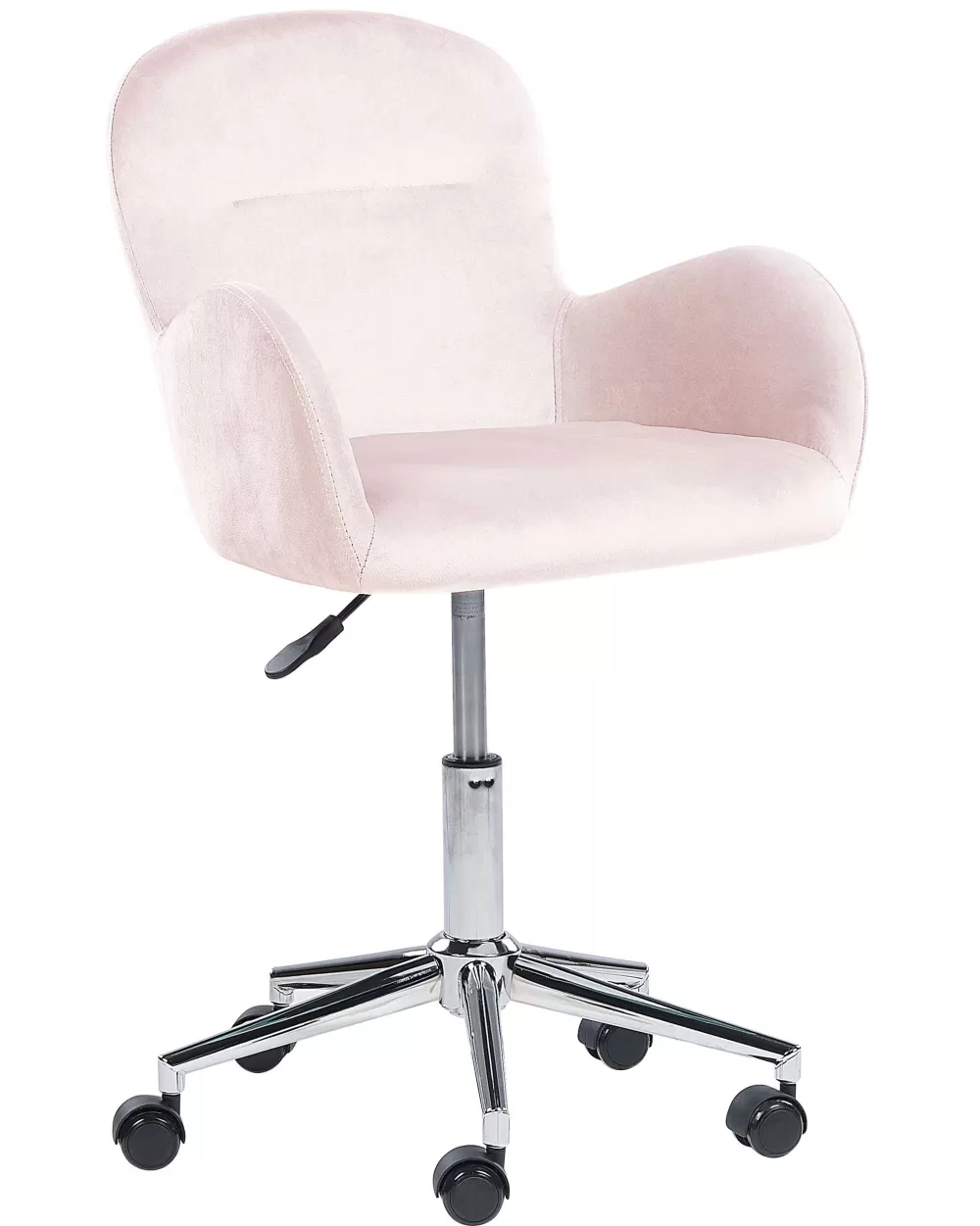 Poltrona Beliani Priddy in Velluto Morbido - Design Moderno con Rivestimento Rosa Pastello, Ideale per Arredamenti Eleganti e Confortevoli