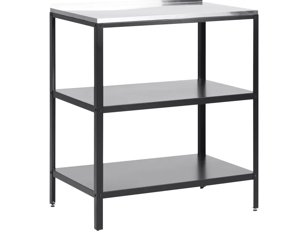 Isola Cucina da Esterno Beliani in Acciaio Antiruggine, Design Moderno con Ripiano Integrato - 80x50 cm Nero Opaco per Giardini e Terrazze