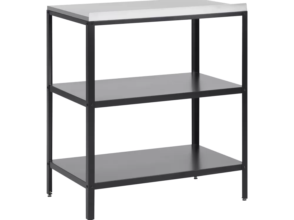 Isola Cucina da Esterno Beliani in Acciaio Antiruggine, Design Moderno con Ripiano Integrato - 80x50 cm Nero Opaco per Giardini e Terrazze