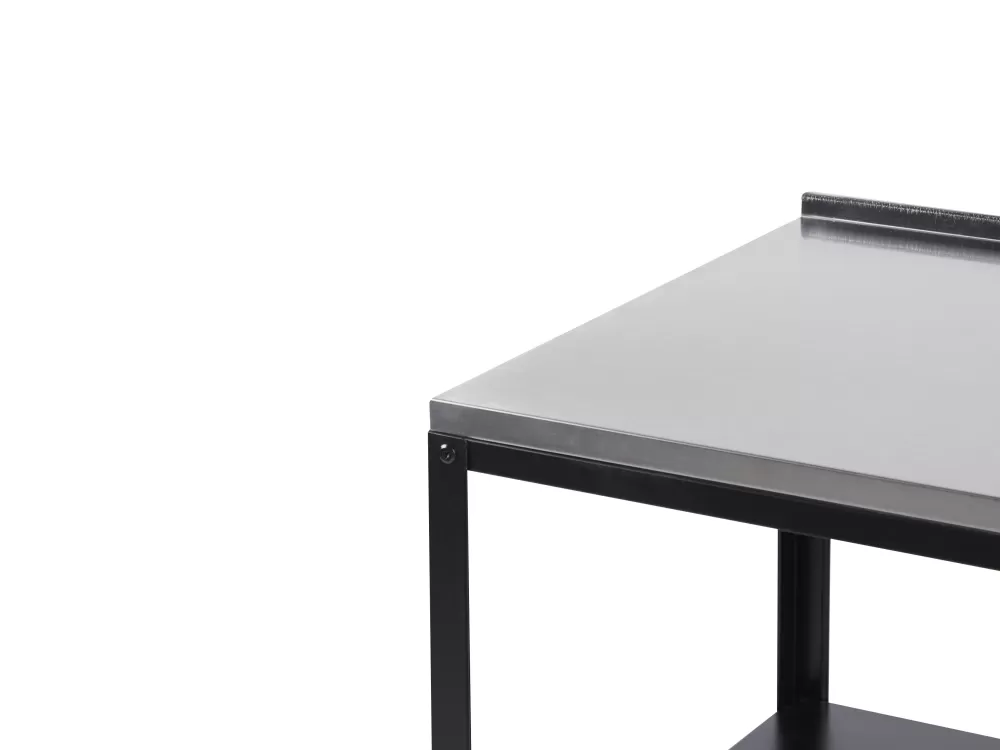 Isola Cucina da Esterno Beliani in Acciaio Antiruggine, Design Moderno con Ripiano Integrato - 80x50 cm Nero Opaco per Giardini e Terrazze