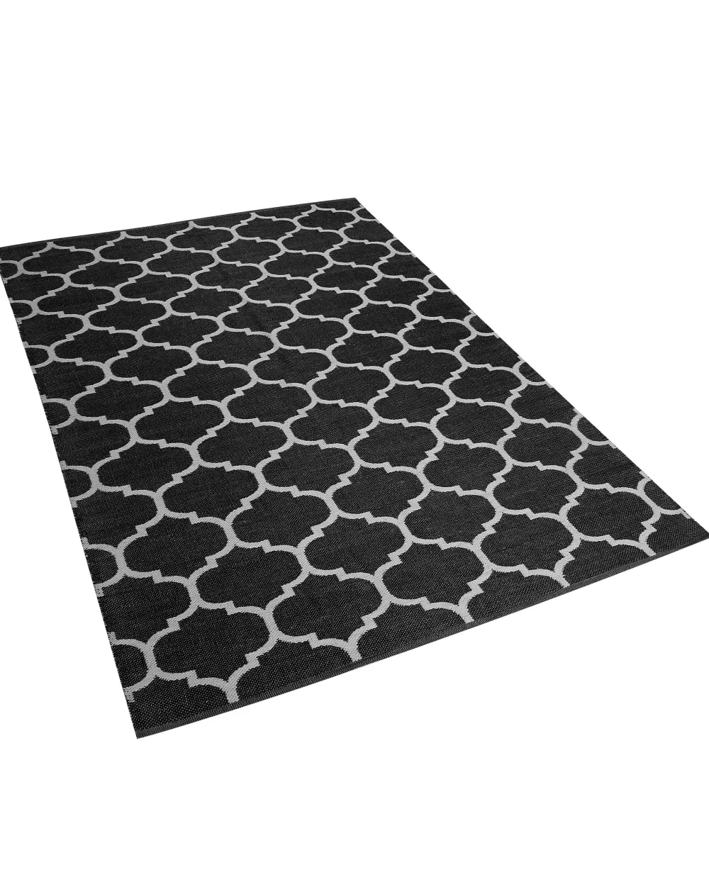 Beliani Aladana Tappeto Esterno Bicolore 160x230 cm - Doppia Faccia Nero/Bianco, Design Moderno per Giardino o Terrazza