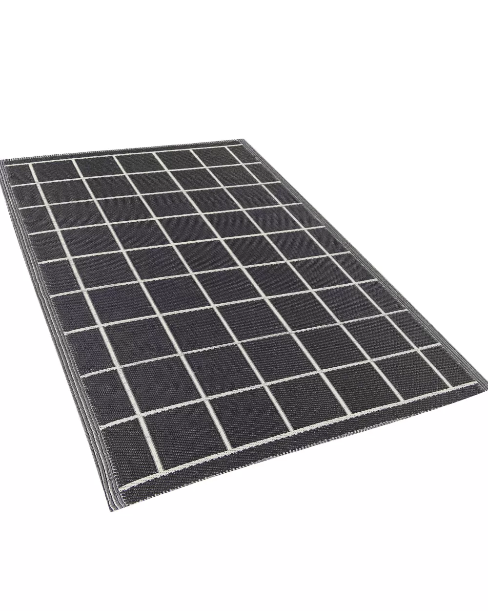 Beliani Tappeto Esterno Rampur in Nero, 120x180 cm - Design Moderno per Esterni