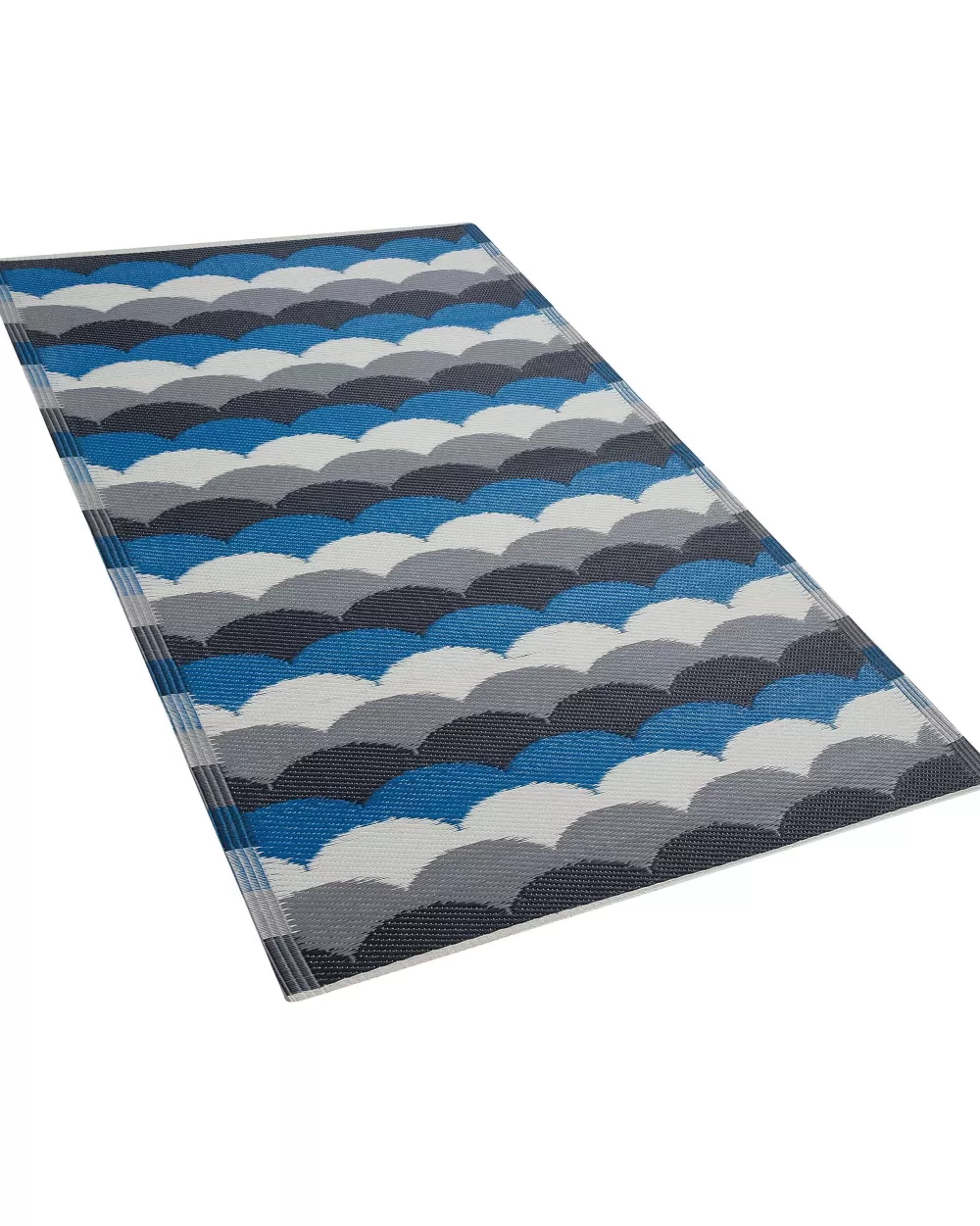 Bellary Tappeto Esterno Antigraffio Blu Grigio 90x180 cm - Beliani Design per Giardino e Portico