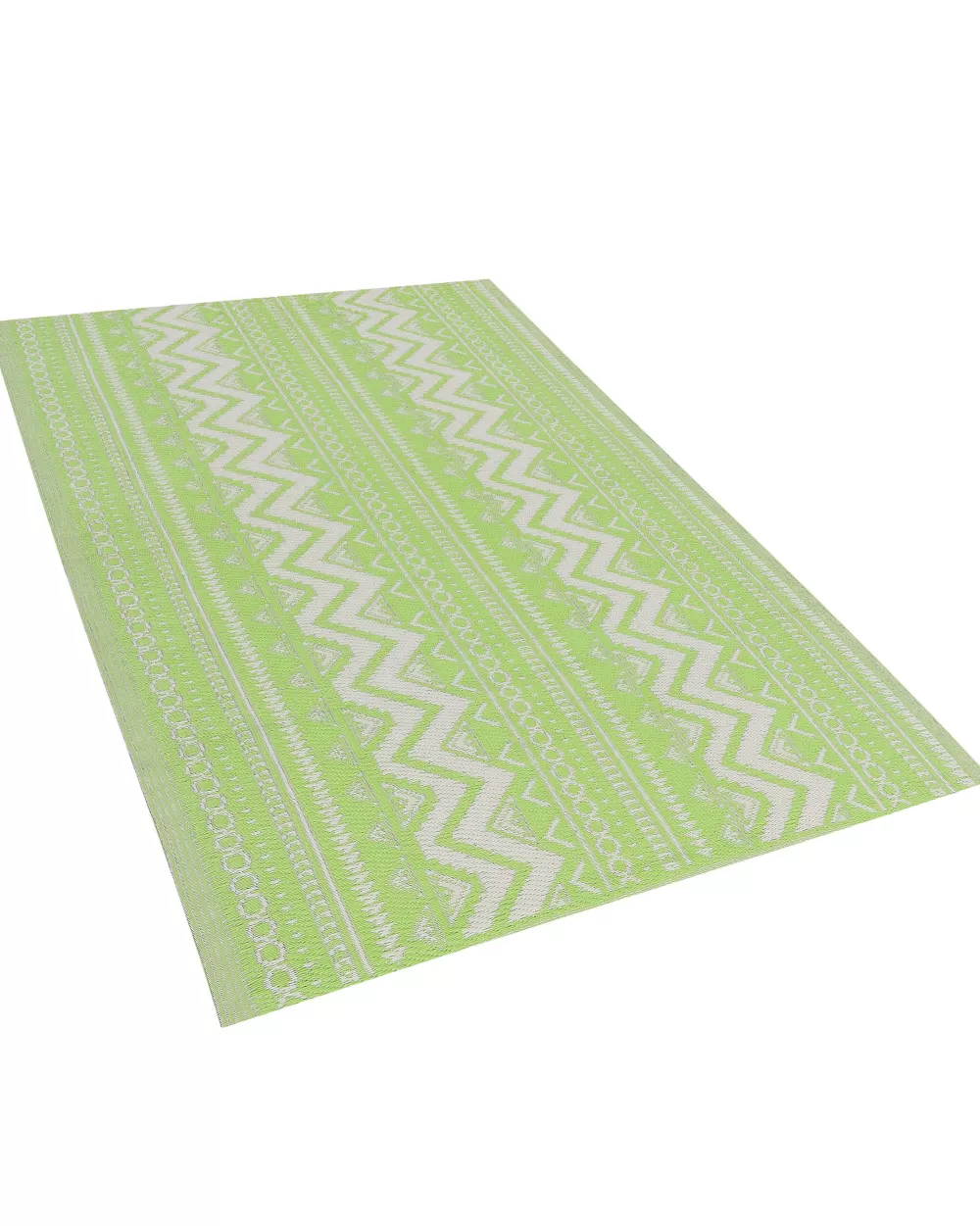 Beliani Tappeto da Esterno Verde Chiaro 120x180 cm - Design Moderno per Giardino o Terrazza, Tessuto Resistente alle Intemperie