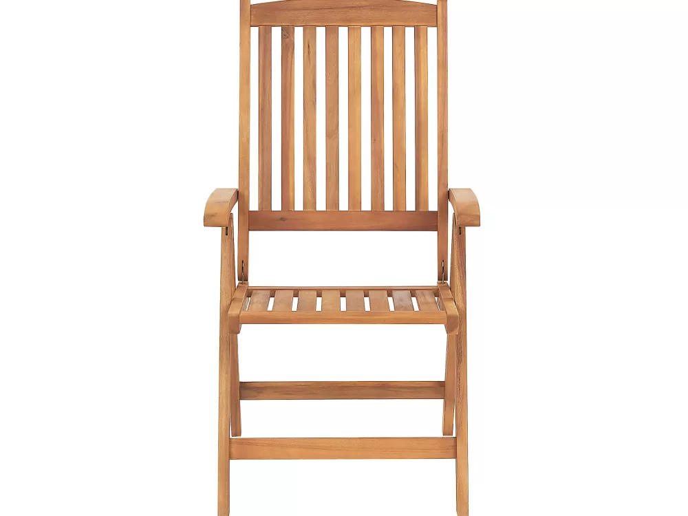 Beliani Outlet: Set da Pranzo Esterno 6 Posti in Legno di Acacia con Cuscini Bianco Naturale - Java, Pratico ed Elegante