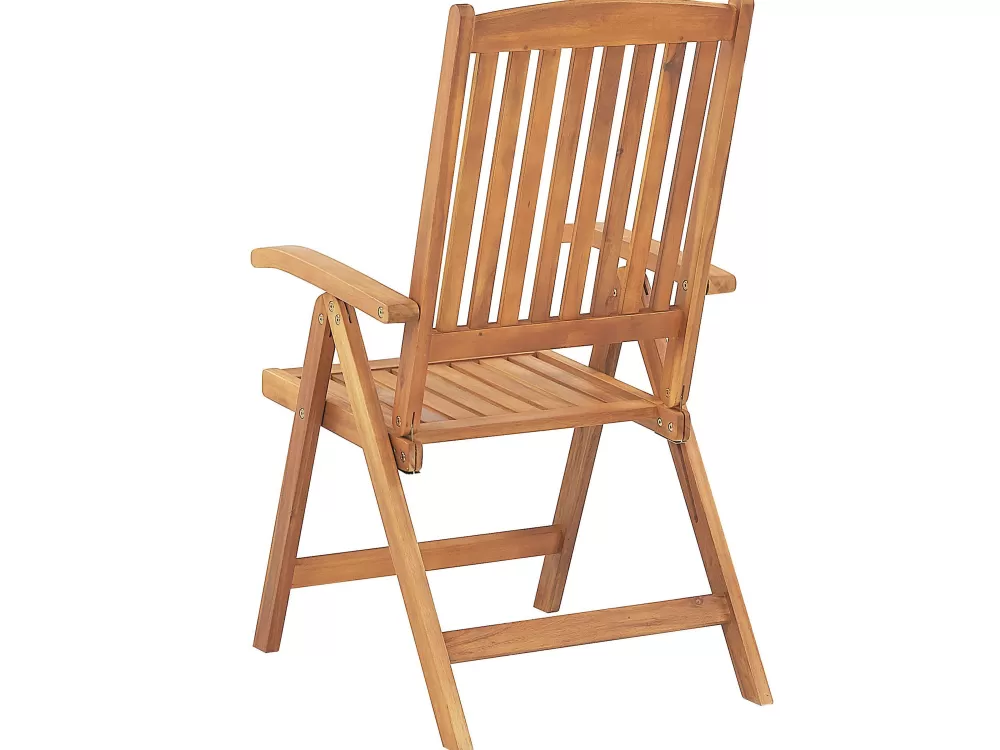 Beliani Outlet: Set da Pranzo Esterno 6 Posti in Legno di Acacia con Cuscini Bianco Naturale - Java, Pratico ed Elegante