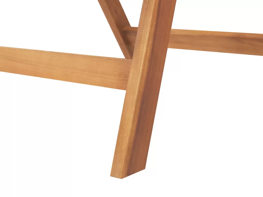 Beliani Outlet: Set da Pranzo Esterno 6 Posti in Legno di Acacia con Cuscini Bianco Naturale - Java, Pratico ed Elegante