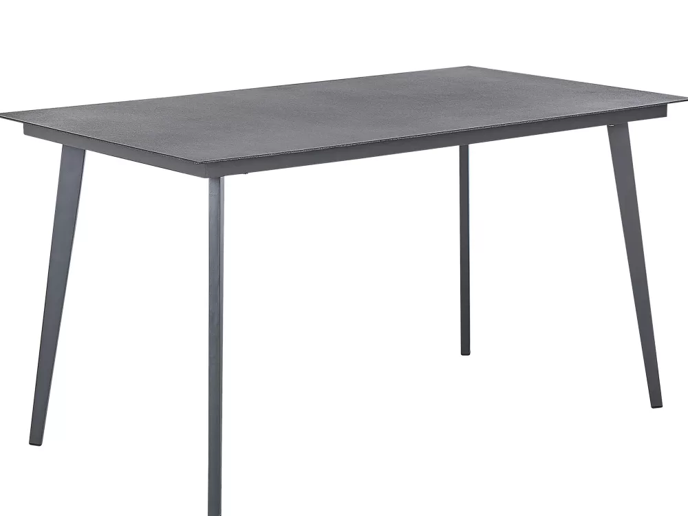 Set da Pranzo Esterno Beliani in Acciaio Grigio - Modello Mileto, Elegante e Resistente per Giardino o Terrazzo
