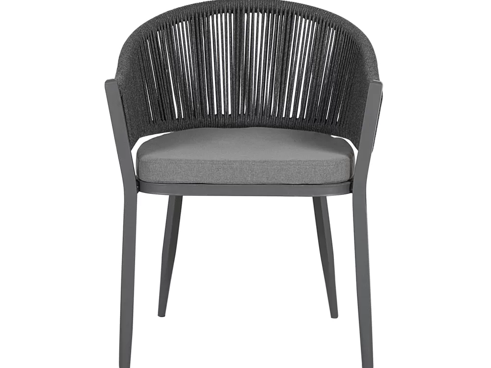 Set da Pranzo Esterno Beliani in Acciaio Grigio - Modello Mileto, Elegante e Resistente per Giardino o Terrazzo